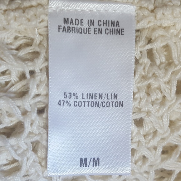 Lucky Linen Blend Open Weave Cardigan Cover-up - Picture 6 of 7